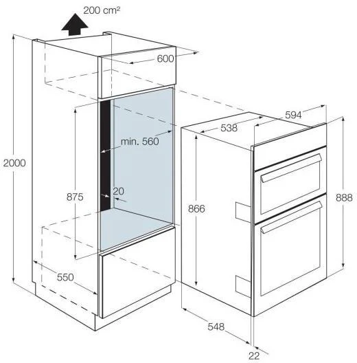 AEG Double B/I Oven Electric DCB331010M - Stainless Steel - Image 6