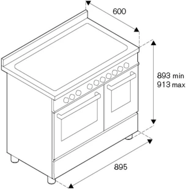 Bertazzoni Range Cooker Dual Fuel HER96L2EAVT-EX-DISPLAY - Ivory - Image 3