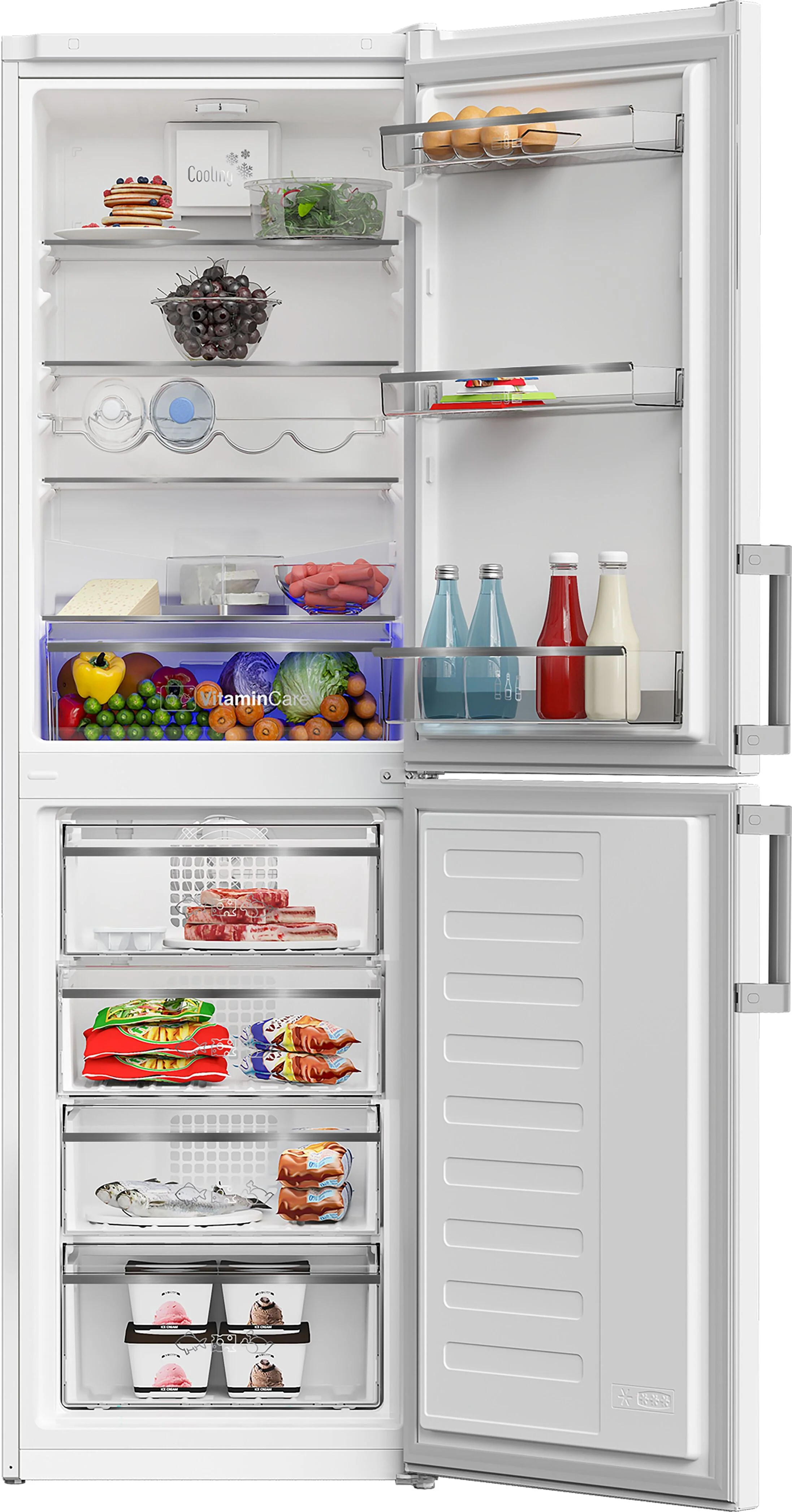 Blomberg Freestanding Fridge Freezer Frost Free KGM4574V - White - Image 5