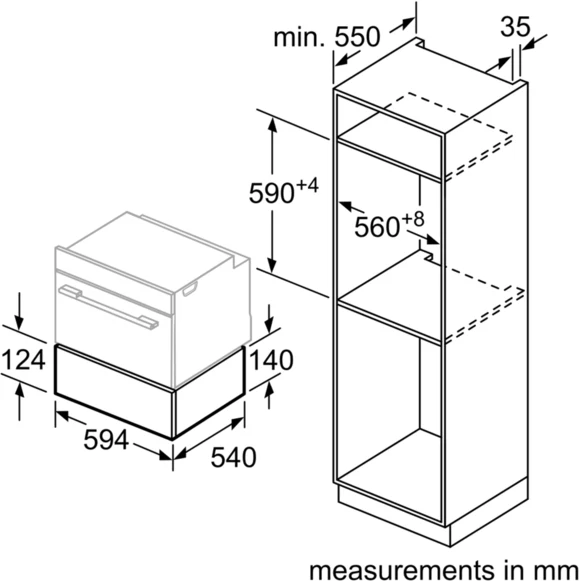 Bosch Warming Drawer BIC510NS0B - Stainless Steel / Black - Image 5