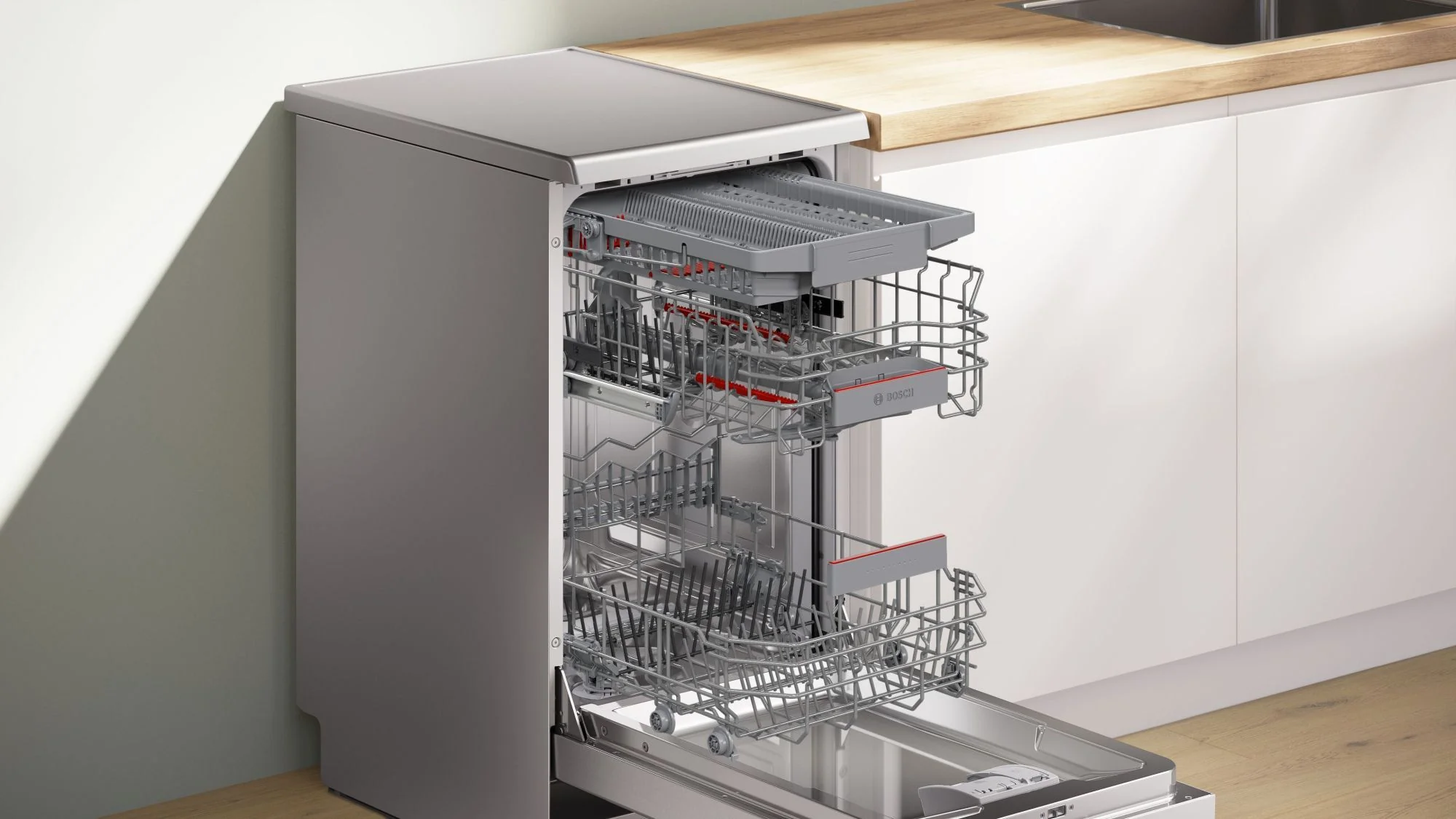 Bosch Freestanding 45 Cm Dishwasher SPS4HMI14G - Silver Inox - Image 3