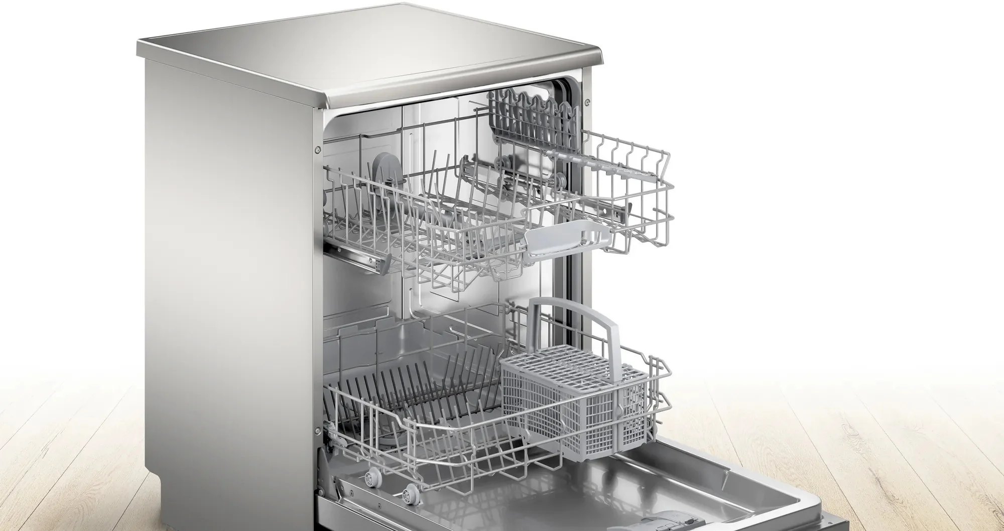 Bosch Freestanding 60 Cm Dishwasher SMS26AI08G - Silver Inox - Image 4