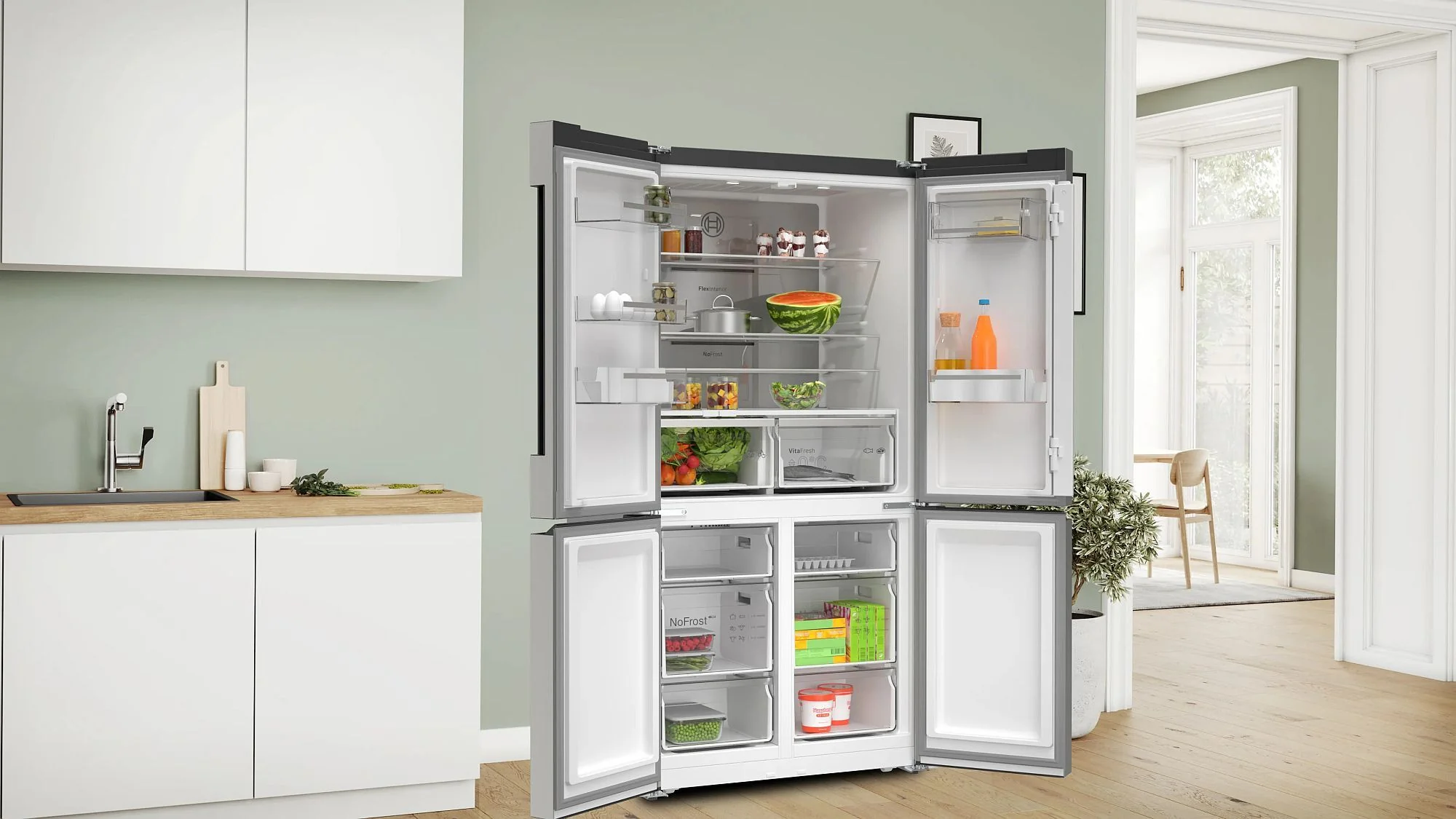 Bosch Freestanding American Style Refrigeration KFN96APEAG - Metallic Silver Doors - Image 8