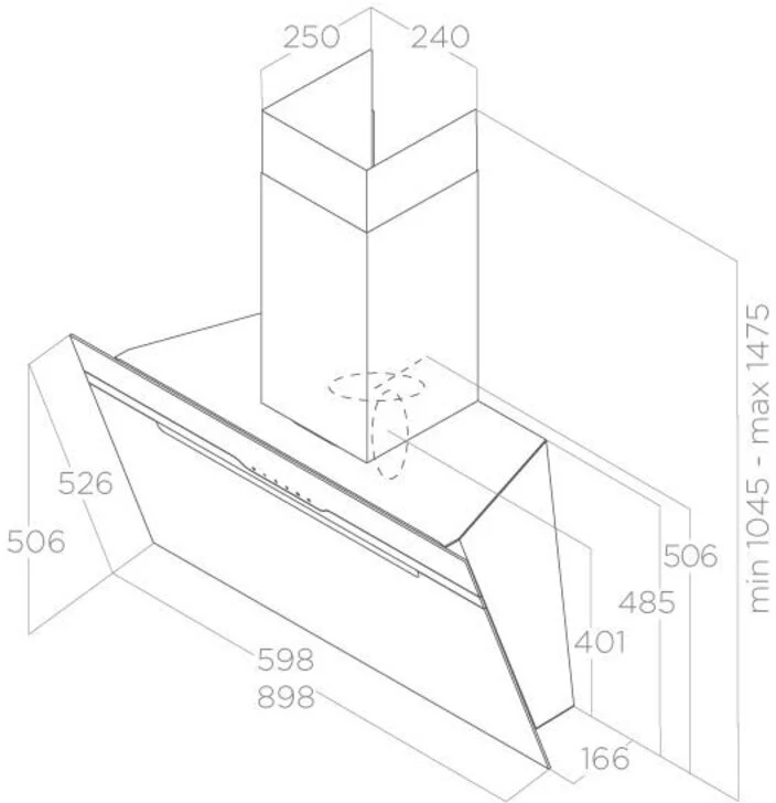 Elica Angled Hood MAJ-ND-BLK-60 - Black - Image 6