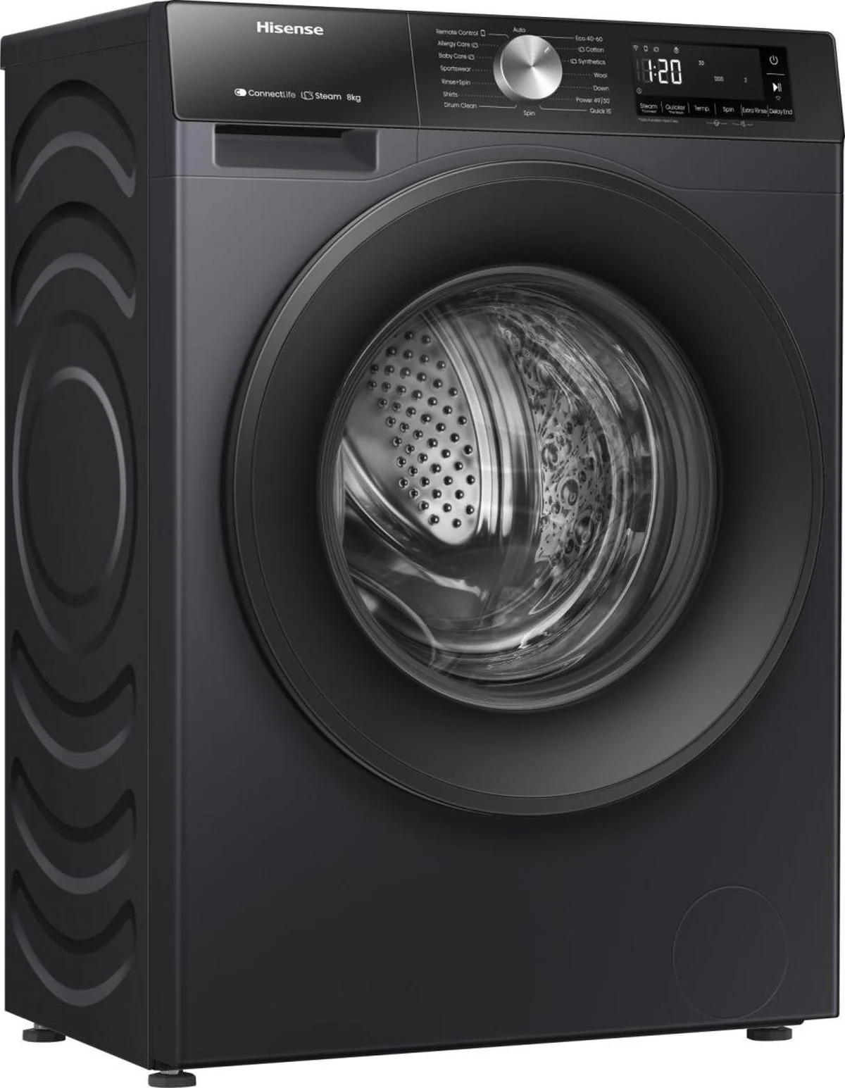 Hisense Freestanding Washing Machine WF3S8043BB3 - Black - Image 4