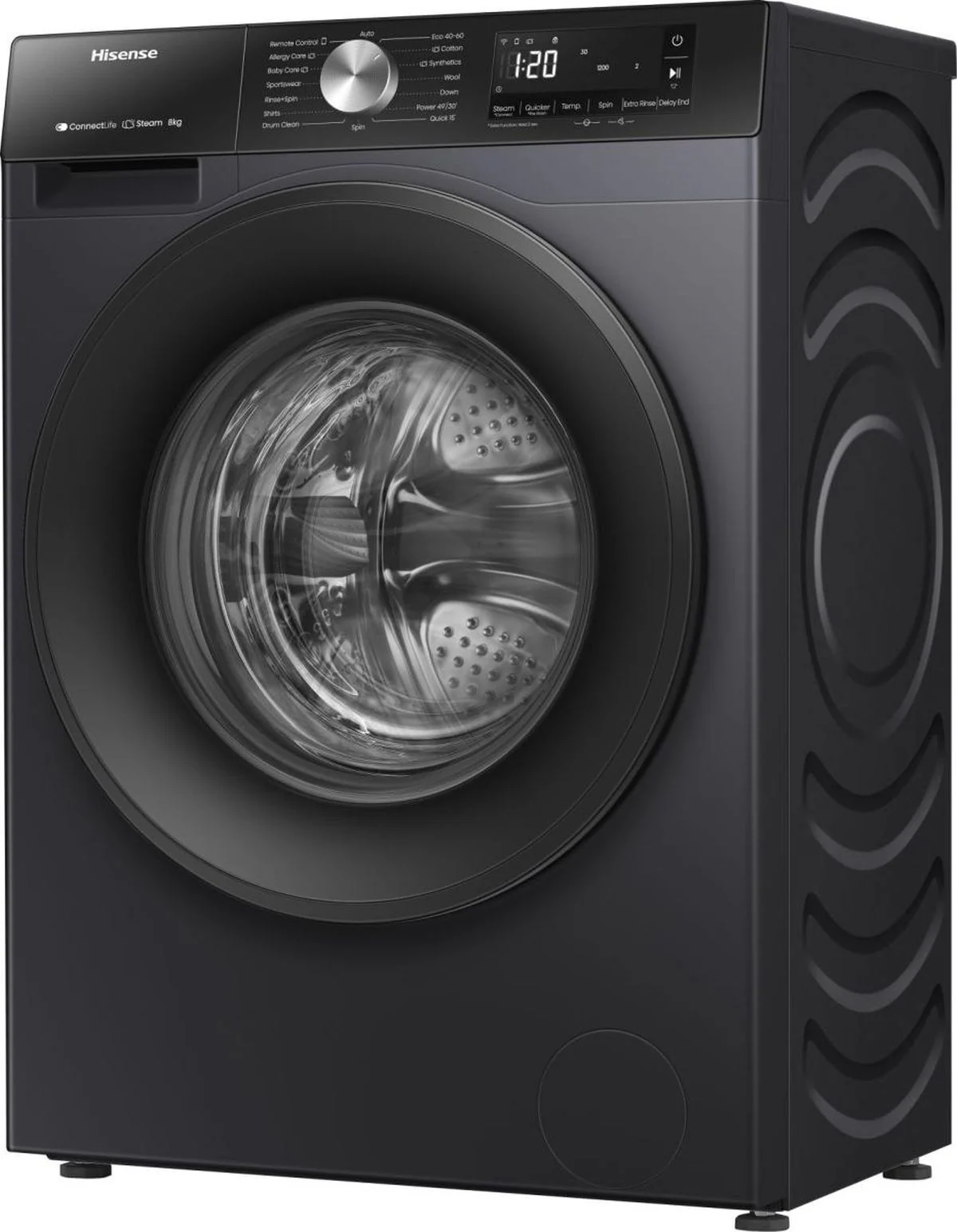 Hisense Freestanding Washing Machine WF3S8043BB3 - Black - Image 5