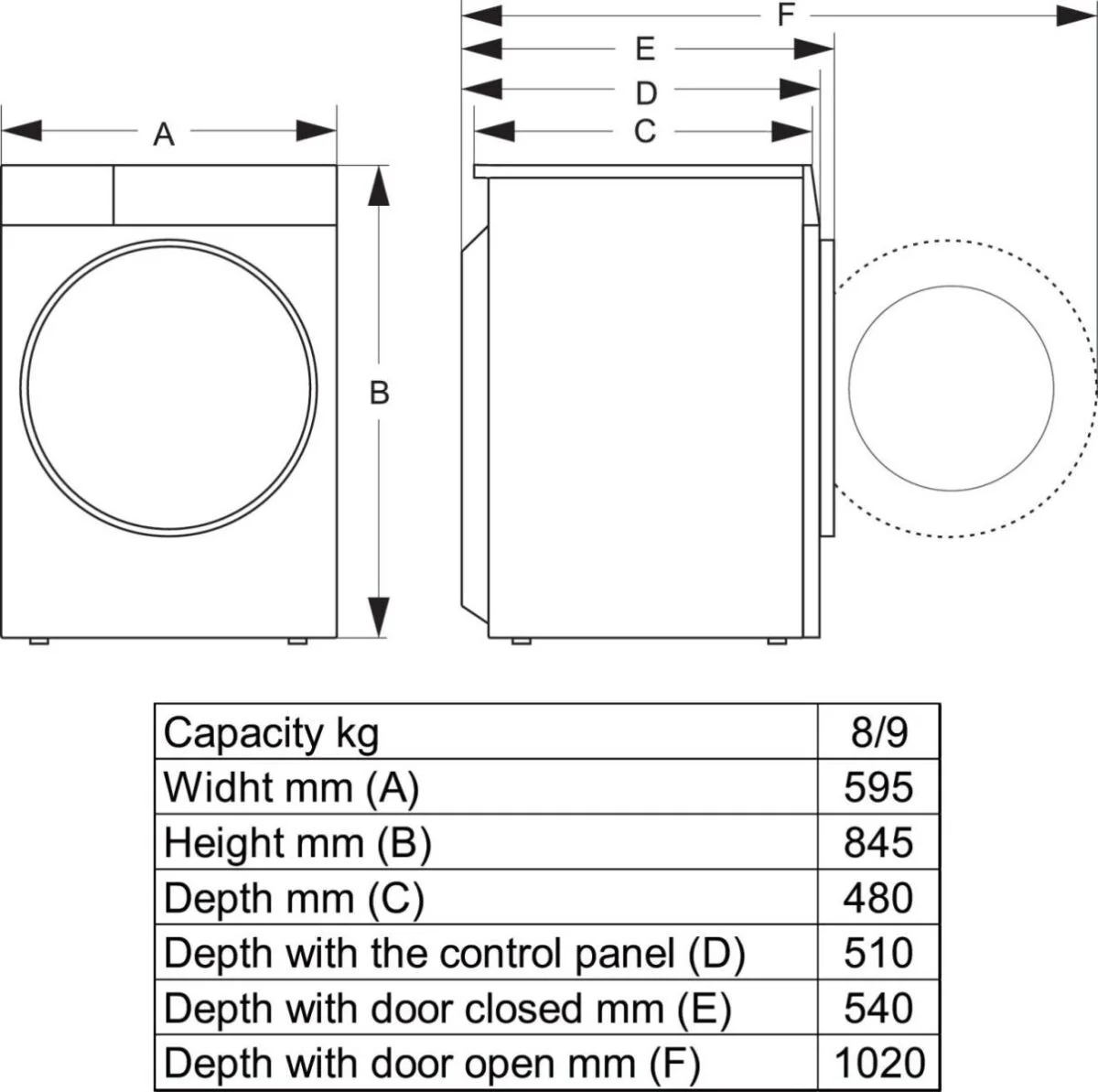 Hisense Freestanding Washing Machine WF3S8043BB3 - Black - Image 6