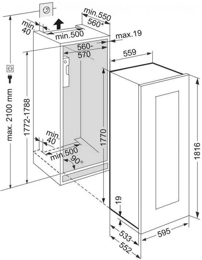 Liebherr Built In Wine Cooler EWTGB3583 - Glass Door - Image 8