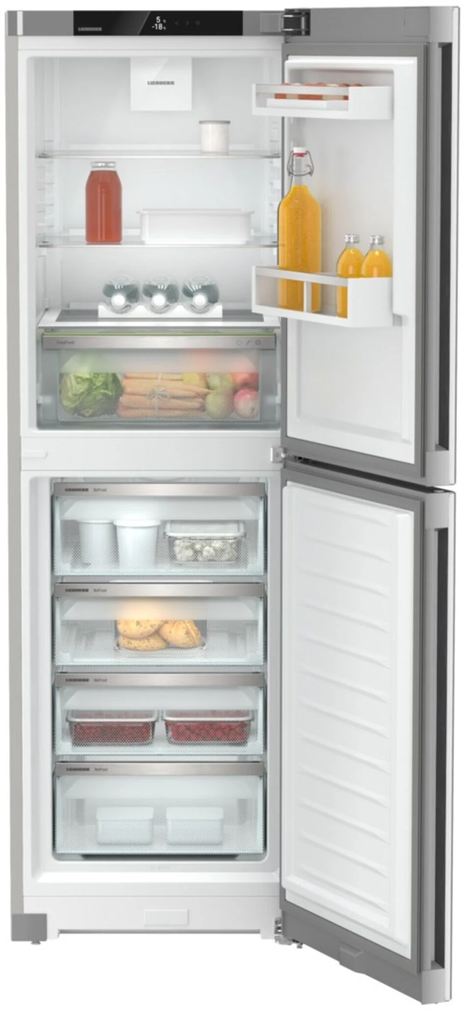 Liebherr Freestanding Fridge Freezer Frost Free CNSFD5204 - Silver - Image 3