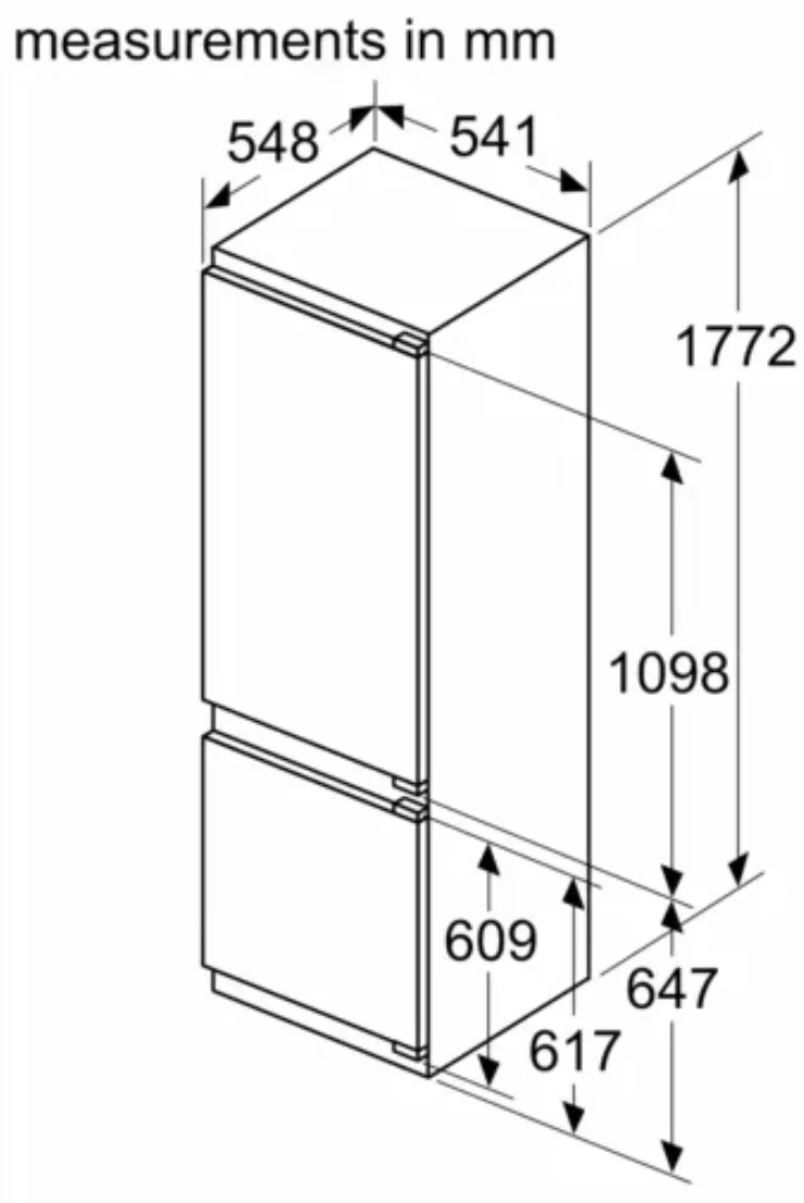 NEFF Built In Fridge Freezer Low Frost KI5872FE0G - Fully Integrated - Image 10