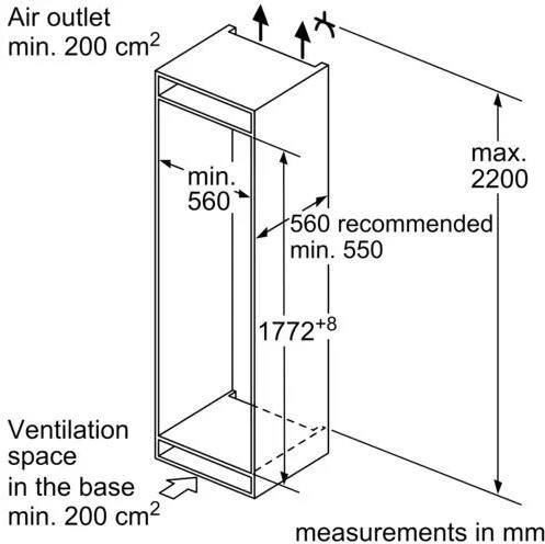 NEFF Built In Fridge Freezer Low Frost KI6873FE0G - Fully Integrated - Image 7