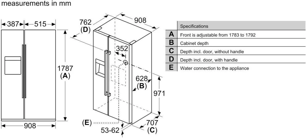 NEFF Freestanding American Style Refrigeration KA3923IE0G - Stainless Steel - Image 8