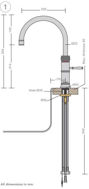 Quooker Boiling Hot Water Tap CFNRPTB - Patinated Brass - Image 3