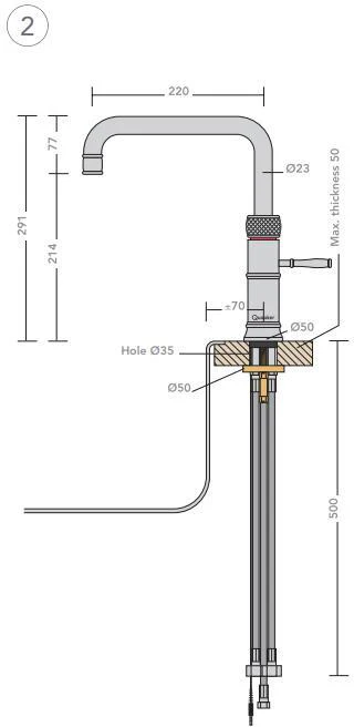 Quooker Boiling Hot Water Tap CFNSPTB - Patinated Brass - Image 3