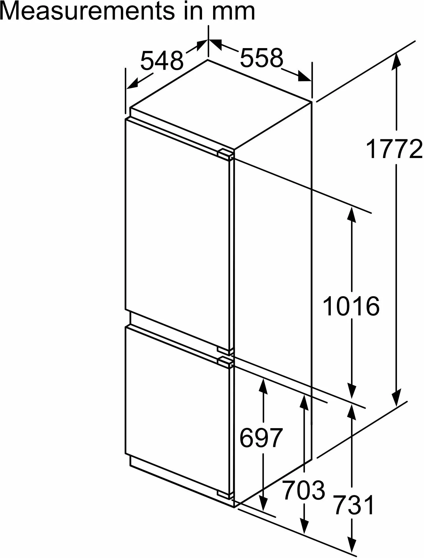 Siemens Built In Fridge Freezer Frost Free KI86NADD0 - Fully Integrated - Image 7